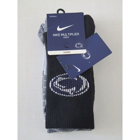 Nike Men's Sz L Penn State Nittany Lions Home/Away Multiplier 2-Pk Crew Socks - Picture 1 of 12